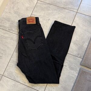 Levi's Wedgie Straight Black Denim Jeans